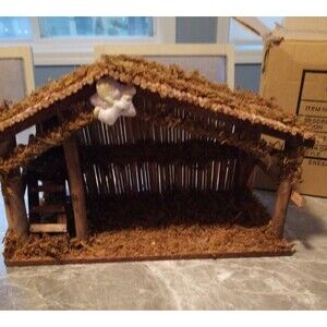 Vintage Enesco creche manger in original box